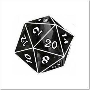 Obsidian D20 Dice Posters and Art